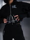 Чорні штани вільного крою з принтом She is art | 6775204 | фото 6