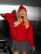 Червоний оверсайз светр дрібної текстурної в'язки | 6796450 | фото 4