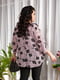 Шифоновая оверсайз блуза пудрового цвета с принтом и широкими рукавами | 6796564 | фото 5