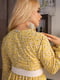 Желтое платье А-силуэта в цветочный принт с поясом | 6796572 | фото 4