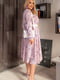 Розовое платье А-силуэта в цветочный принт с поясом | 6796573 | фото 4