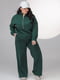 Зеленый костюм на флисе: худі и брюки с фиксированными стрелками | 6796588