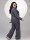 Серый костюм на флисе: худі и брюки с фиксированными стрелками | 6796590 | фото 3