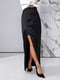 Атласная черная юбка-макси с имитацией мини-юбки | 6796592 | фото 5