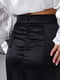 Атласная черная юбка-макси с имитацией мини-юбки | 6796592 | фото 8