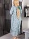 Фісташкова А-силуетна сукня-міді в квітковий принт | 6796595 | фото 3