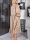 Коричневое А-силуэтное платье-миди в цветочный принт | 6796596 | фото 4