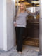 Ангоровый серый пуловер с гипюровыми рукавами | 6796617 | фото 3