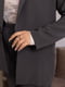 Темно-серый классический костюм: жакет и укороченные брюки | 6796622 | фото 4