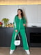 Зелений костюм з лампасами: толстовка та штани вільного крою | 6796631 | фото 2