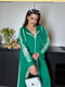 Зеленый костюм з лампасами: толстовка и брюки свободного кроя | 6796631 | фото 3