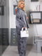 Шелковый костюм анималистической расцветки: рубашка и брюки-палаццо | 6796642 | фото 3