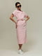Розовое платье-рубашка с коротким рукавом | 6796480 | фото 4