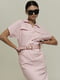 Розовое платье-рубашка с коротким рукавом | 6796480 | фото 5