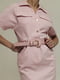 Розовое платье-рубашка с коротким рукавом | 6796480 | фото 6