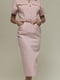 Розовое платье-рубашка с коротким рукавом | 6796480 | фото 7