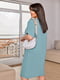 Платье А-силуэта бирюзового цвета с карманами | 6796648 | фото 3
