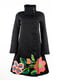 Жіноче пальто Desigual з принтом на спині квітка чорне | 6784929 | фото 8