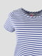 Жіноча футболка у біло-синю смужку Tough CHIC Street One | 6785233 | фото 3