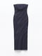 Темно-синя джинсова сукня з контрастними швами | 6801155