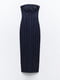 Темно-синя джинсова сукня з контрастними швами | 6801156 | фото 3