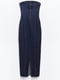 Темно-синя джинсова сукня з контрастними швами | 6801156 | фото 4