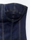 Темно-синя джинсова сукня з контрастними швами | 6801156 | фото 5