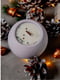 Еко-свічка із зимовим декором "Лілова куля" (9-10 годин горіння. Колекція "Святкові") | 6796922 | фото 2