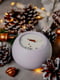 Еко-свічка із зимовим декором "Лілова куля" (9-10 годин горіння. Колекція "Святкові") | 6796922 | фото 5