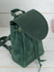 Шкіряний зелений рюкзак на затяжках | 6797043 | фото 2