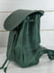 Кожаный зеленый рюкзак на затяжках | 6797043 | фото 3