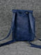 Кожаный синий рюкзак на затяжках | 6797045 | фото 4
