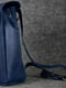 Кожаный синий рюкзак на затяжках | 6797045 | фото 5