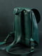 Кожаный зеленый рюкзак на затяжках | 6797083 | фото 4
