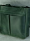 Зелена сумка шопер із натуральної шкіри з двома кишенями | 6797466 | фото 2