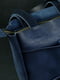 Синяя сумка шопер из натуральной кожи с двумя карманами | 6797471 | фото 3