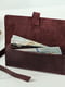 Шкіряний гаманець-клатч кольору бордо із закруткою | 6797757 | фото 3