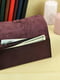 Кожаный кошелек-клатч цвета бордо с закруткой | 6797768 | фото 3