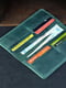 Зелений шкіряний гаманець-клатч на 8 карт | 6797821 | фото 4