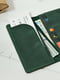Шкіряний гаманець-клатч зеленого кольору | 6797823 | фото 3