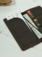Шкіряний гаманець "Лонг Тревел" коричневого кольору | 6797849 | фото 3