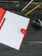 Красный блокнот в кожаной обложке с тиснением формата А5 | 6798002 | фото 2