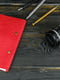 Красный блокнот в кожаной обложке с тиснением формата А5 | 6798002 | фото 3