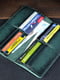 Шкіряний гаманець-клатч на 12 карт зелений | 6798019 | фото 4
