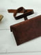 Кожаный коричневый кошелек-клатч с закруткой | 6798067 | фото 4