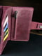 Шкіряний гаманець-клатч "Нова" бордового кольору | 6798089 | фото 3