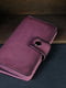 Шкіряний гаманець-клатч "Нова" фіолетового кольору | 6798116 | фото 2