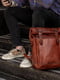 Шкіряний чоловічий рюкзак "Hankle H7" вишневого кольору | 6798126