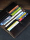 Кожаный кошелек-клатч на 12 карт цвета кофе | 6798251 | фото 3