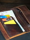 Кожаный кошелек-клатч "Нова" вишневого цвета | 6798427 | фото 5